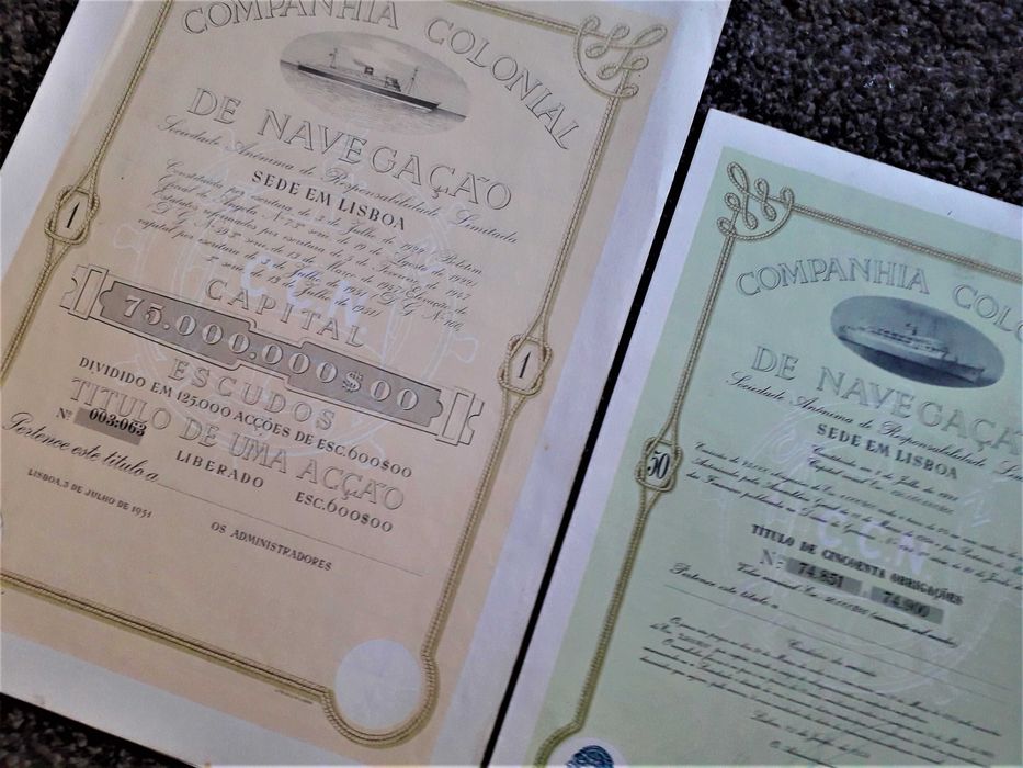 Companhia Colonial de Navegação - lote de documentos