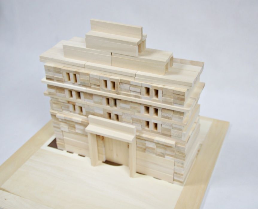 Polskie drewniane klocki Linden zestaw 500 szt. w pięknej skrzyni