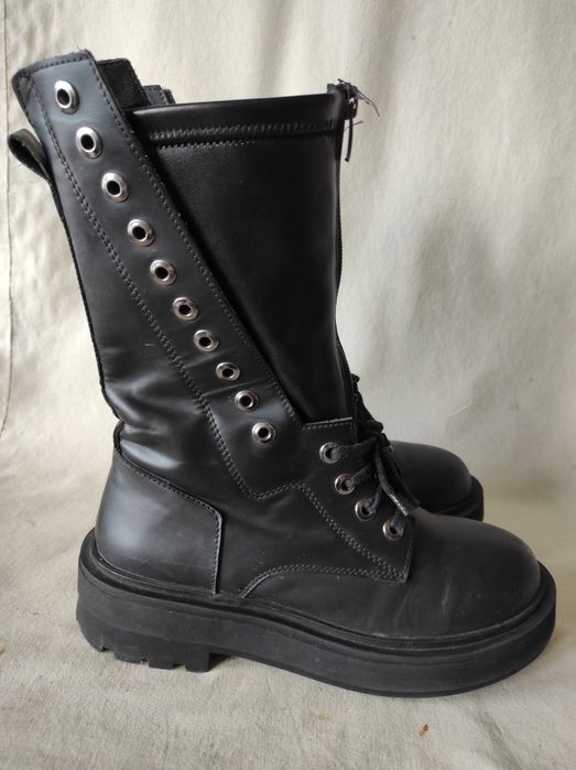 Czarne trapery workery damskie  Sergio Bardi nr 38