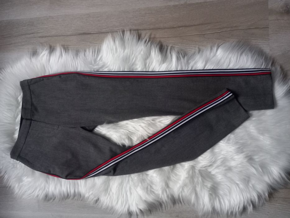 Przepiękne spodnie rurkii Zara Basic roz XS 34 lampasy szare