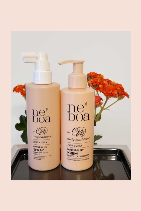 Zestaw Neboa do włosów kręconych i falowanych Curly Madelaine krem aktywator spray do reanimacji do loków fal