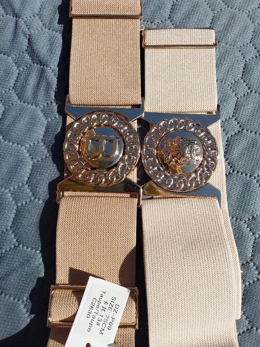 Pasek na gumie jasny beż