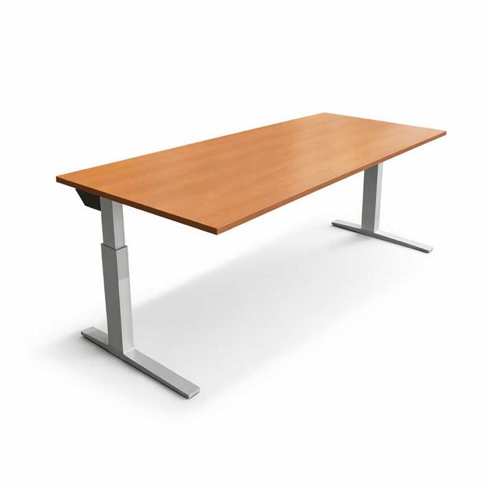 Biurko orzech BENE regulowana aluminiowa rama!