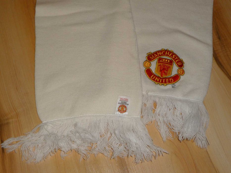 Biały szalik MANCHESTER UNITED dł. 150 cm