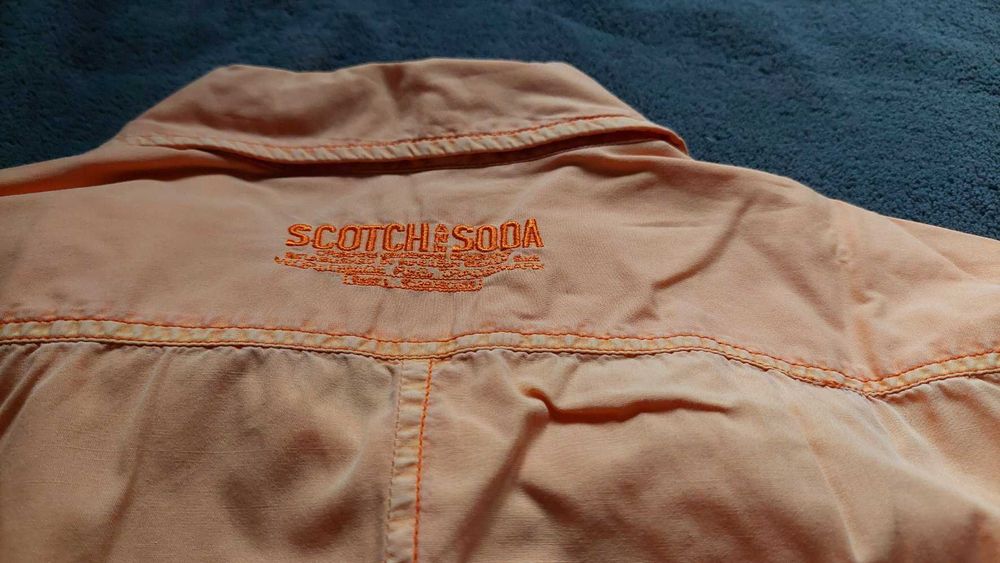 Pomarańczowa koszula Scotch & Soda; roz. L; bawełniana; UNIKAT!