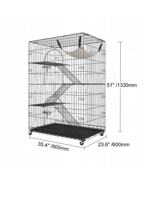 Piętrowa klatka kennel dla kota