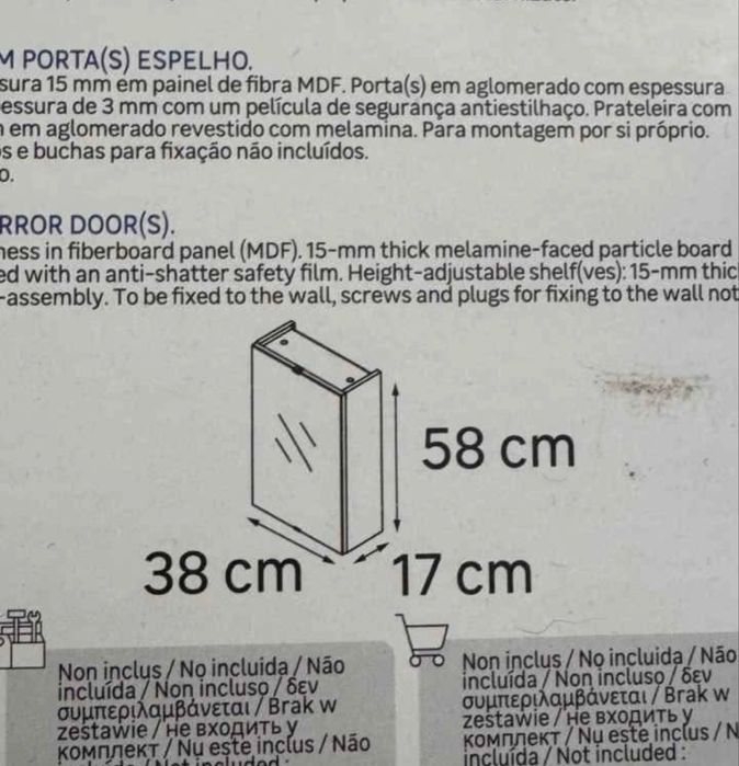 Armário WC com espelho essencial novo