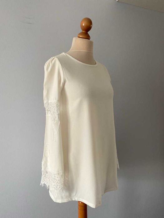 Favolook sukienka tunika bluzka kremowa biała ecru S