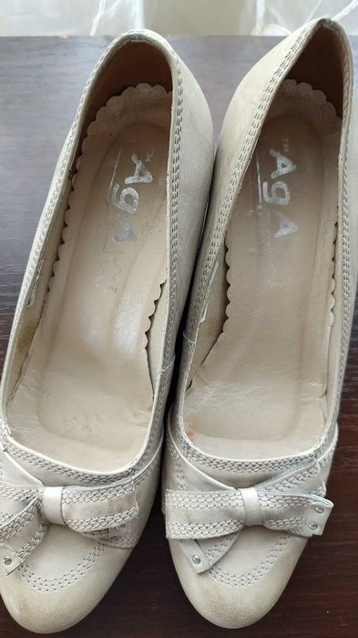 buty kokarda 41 AGA skórzane, balerinki, czółenka