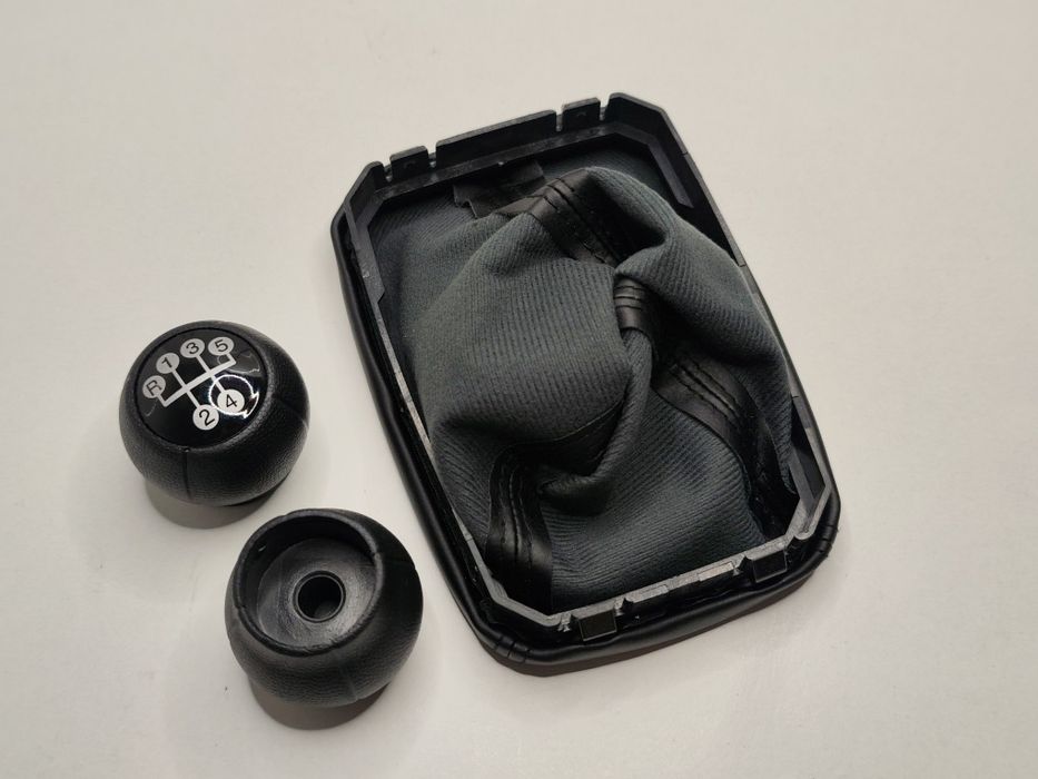 Manete Fole Mudanças Opel Meriva A Moca Alavanca Caixa Velocidades Punho 5v Coifa Pega Forro Couro Topo Preto Cromado Novo