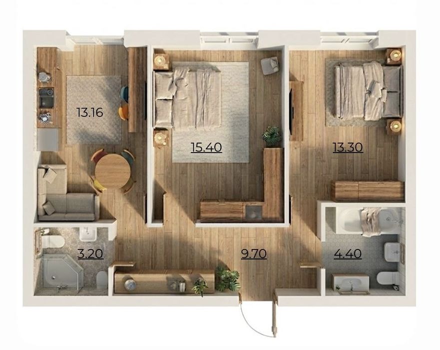 Продаж найдоступнішої 2к квартири 53м2, ЖК Комфортне містечко Residence