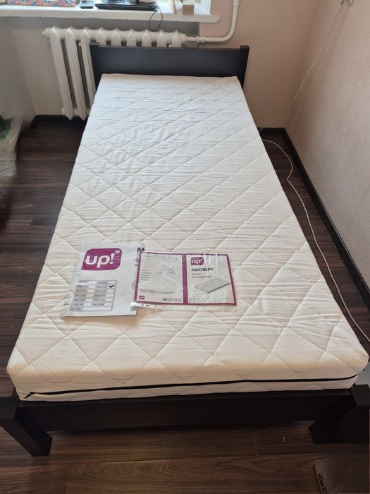 Ліжко односпальне + безпружинний матрац ( 90×200)