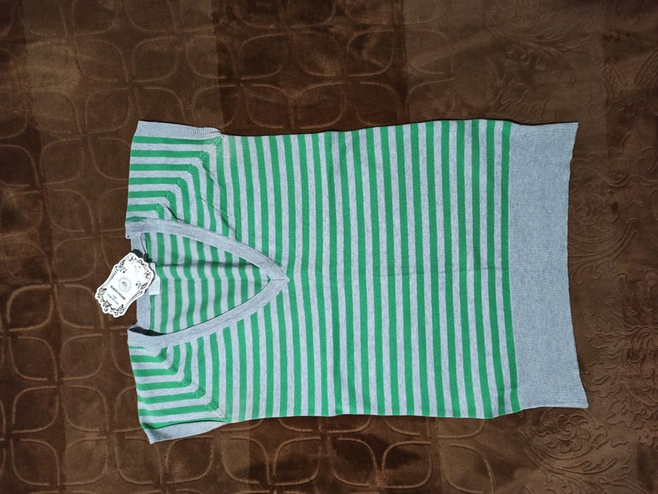 Джемпер в полоску 42 размер одежды желетка жилетка