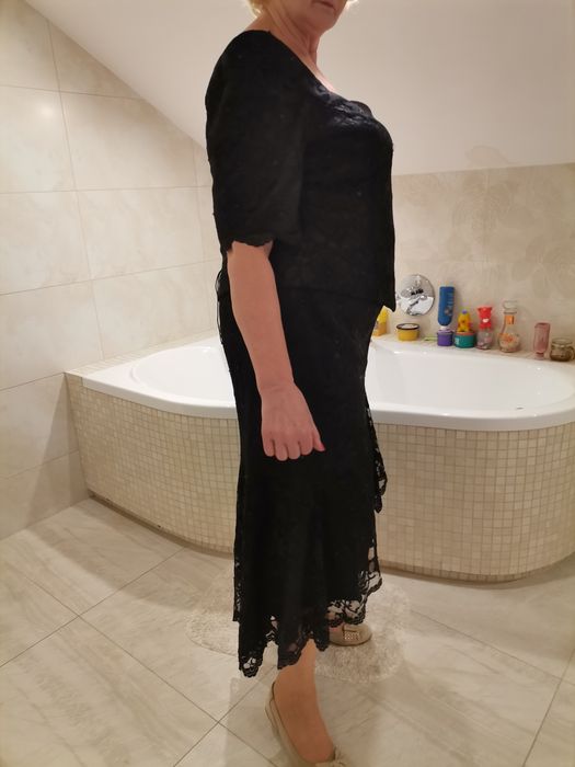Elegancki dwuczęściowy strój na wesele, studniówkę, galę itd. 50-52