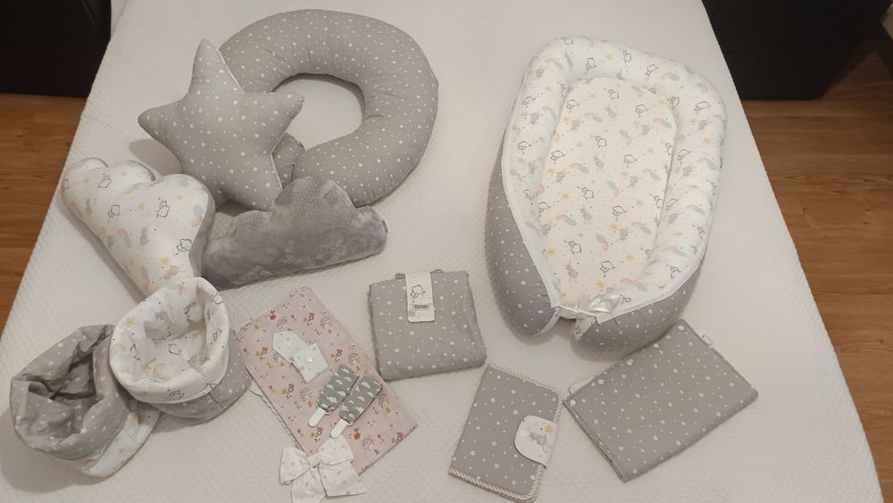 Kit Completo de Artigos de Bebé – Amamentação, Ninho, Muda‑Fraldas e Acessórios