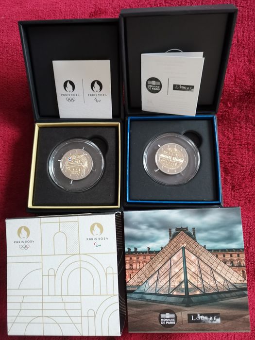 Conjunto de 2 moedas proof de França 2024 e 2025ança