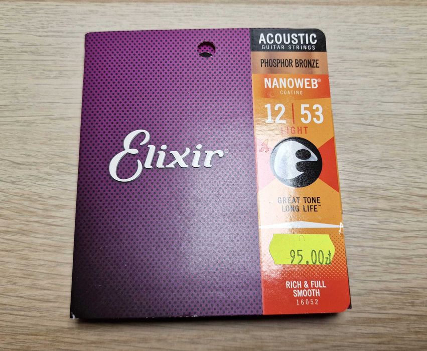 Struny ELIXIR Phosphor Bronze 12-53 (nowe) do gitary akustycznej