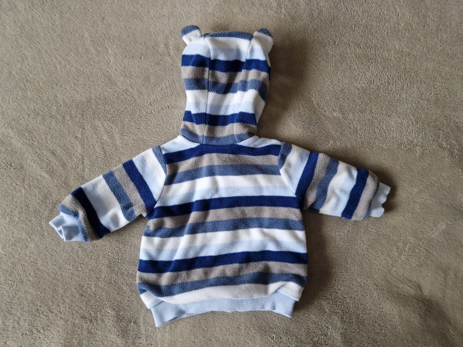 Bluza polarowa polar niemowlęcy H&M r. 62 niebieski w paski