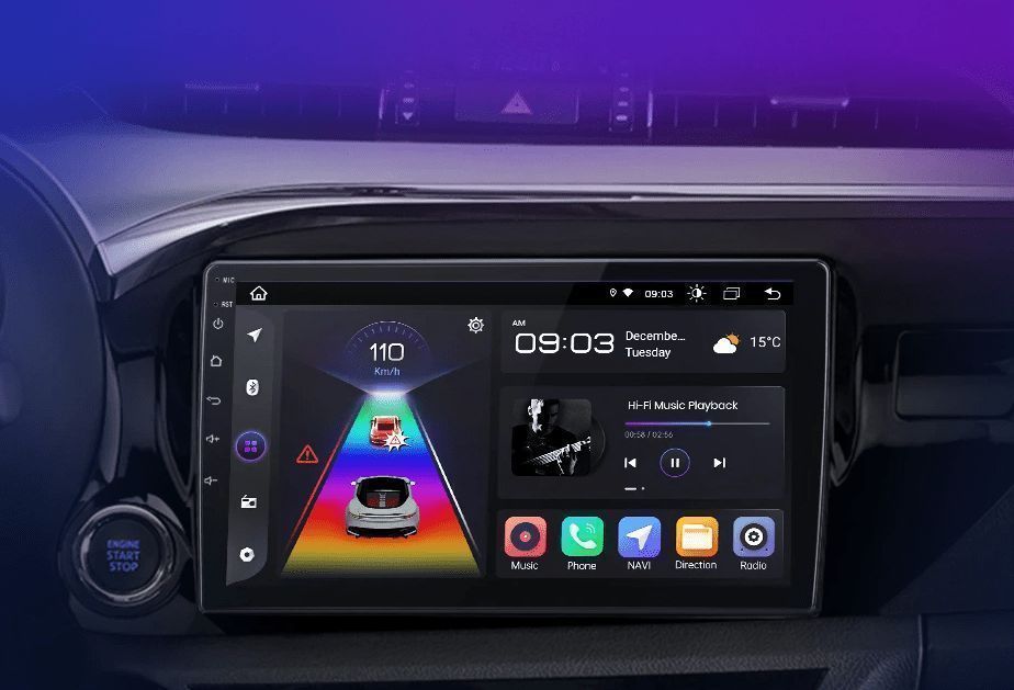 Radio Android 10,1” CarPlay Android Auto Toyota Hilux 2015–2020 PL