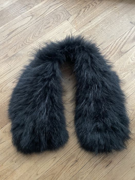 Kołnierz futro z lisa naturalne czarne