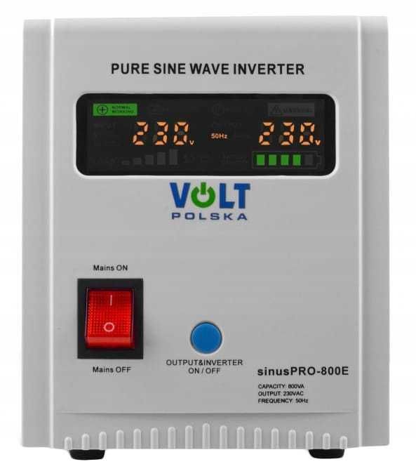 Гібридний ДБЖ/інвертор Volt Polska SINUS PRO 800 E 12/230V 500/800W