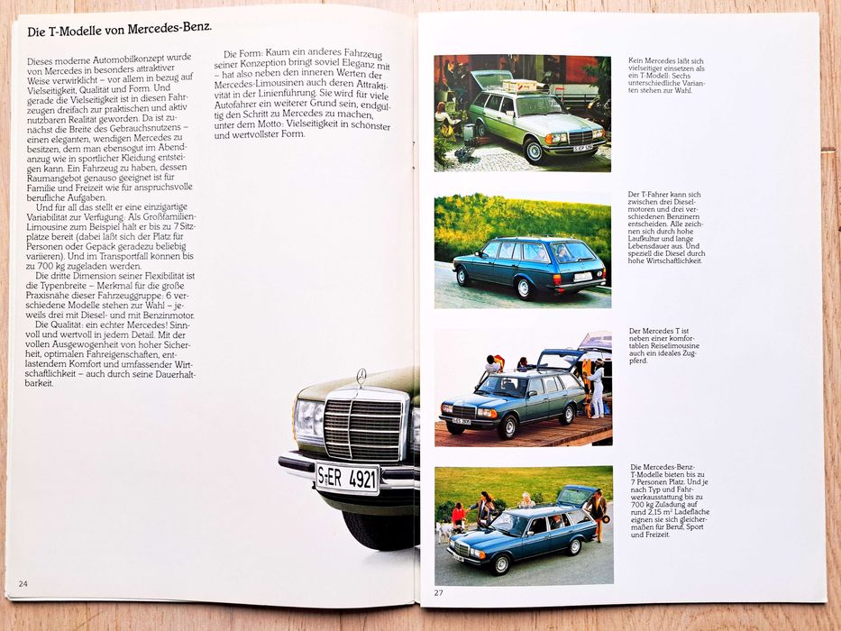 Mercedes Program 1985 / W201 W123 W124 W126 C126 R107 W460 / prospekt