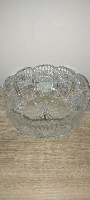 Duża,kryształowa misa, PRL