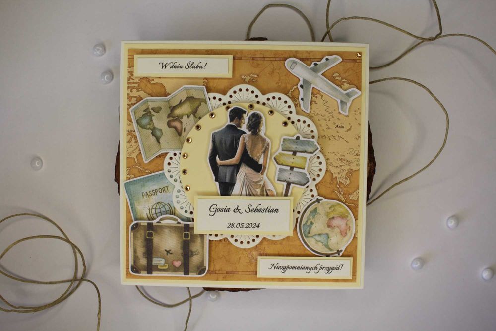 Kartka ślubna - ręcznie robiona