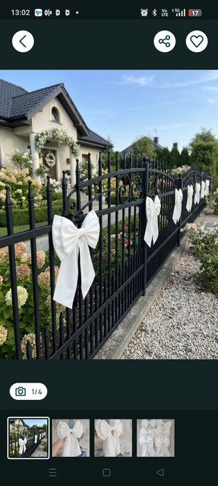 Kokardki na ogrodzenie Domu Panny Młodej Pana Młodego ślubne dekoracje ozdoby