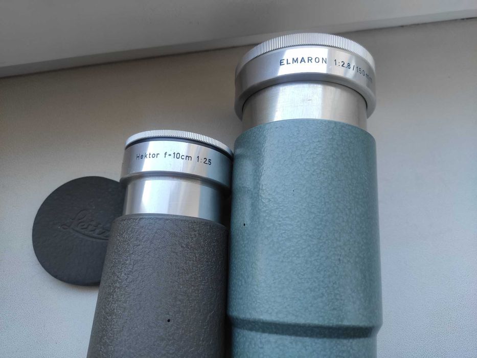 Два объектива Leica Elmaron 2,8/150 mm и Leica Hector 2,5/100 mm.