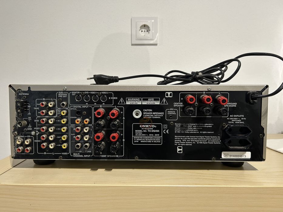 Sistema Home Cinema Onkyo + Sony 5.1 Completo (TX-DS494 + SS-MS525)