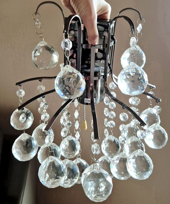 Lampka ścienna/kinkiet glamour z kryształkami