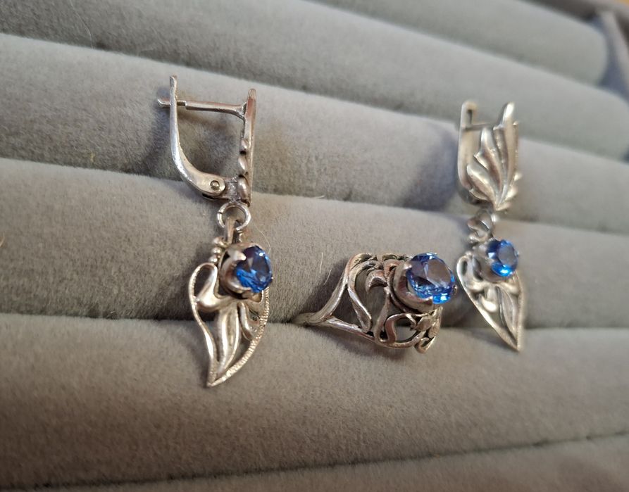 Серебро 925 Лондон блю топаз!