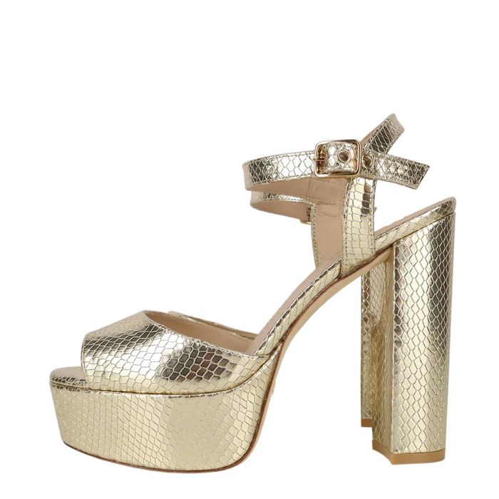 Sandały damskie Stuart Weitzman, rozmiar 39,5, złote, skórzane, letnie sandały SCH2682