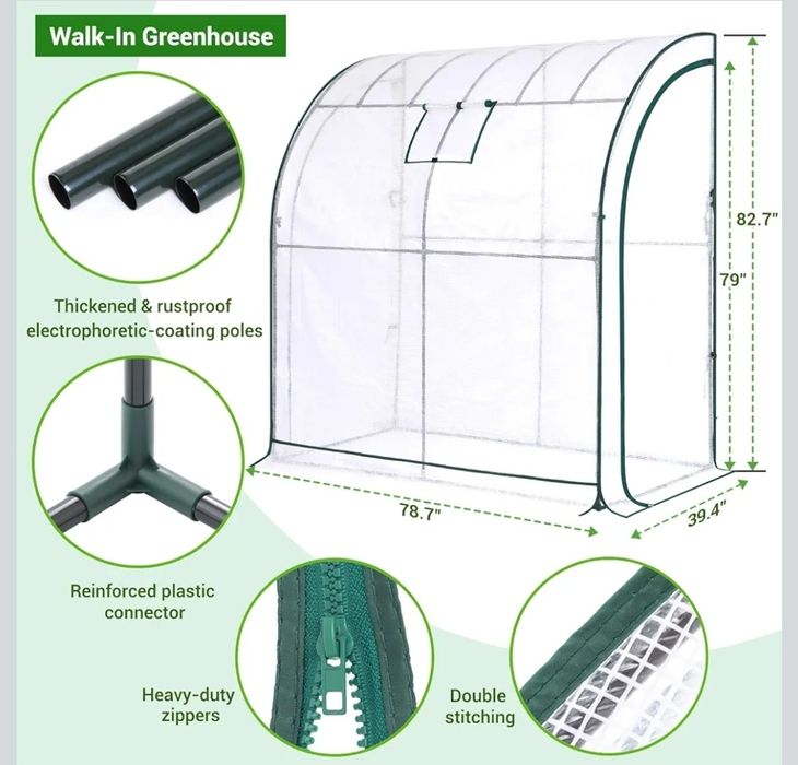 Szklarnia z 3 półkami: przenośna szklarnia ścienna Ohuhu