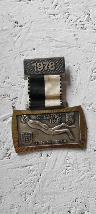 Płetwonurek, nurkowanie okolicznościowy medal vintage 1978 rok