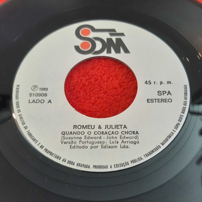 Disco Vinil Single Romeu e Julieta - Quando o Coração Chora / Ina