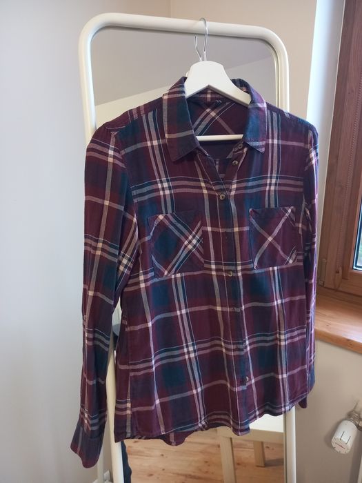 Fioletowa koszula w kratkę kratę