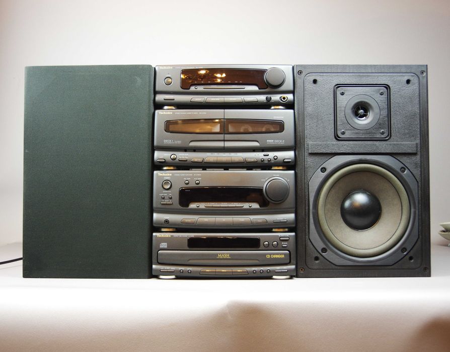 Zadbana wieża TECHNICS CH655 procesor dźwięku zmieniarka CD Deck KOLUMNY