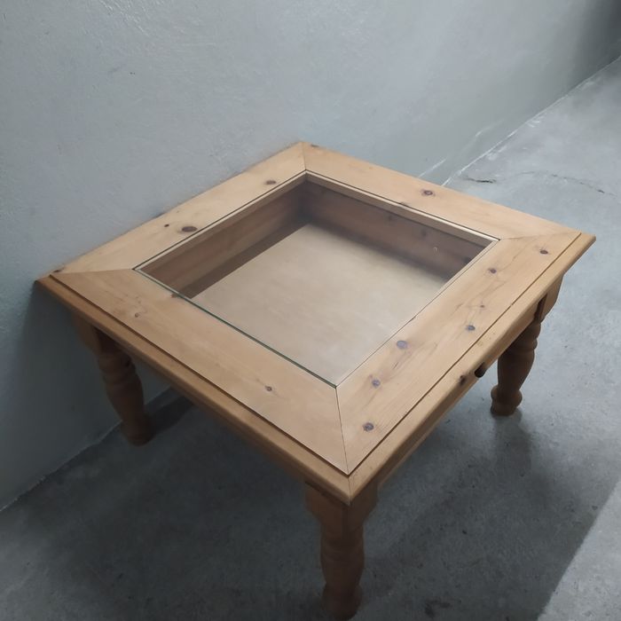 Gablota, stół, drewno, sosna