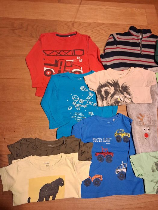 Paka ubrań r 110 Endo bluzki t shirty spodnie święta