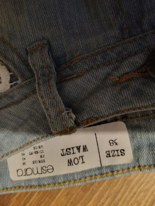Jeansowe spodenki damskie +koronką M