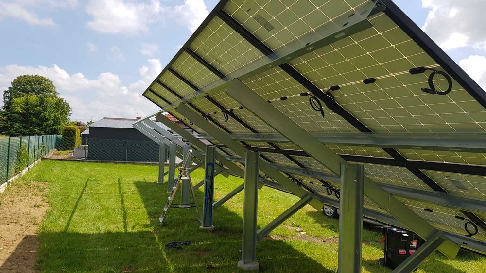 Konstrukcja pod panele fotowoltaiczne PRW1V2x12 , konstrukcja gruntowa