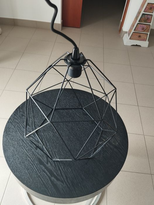 Candeeiro suspenso de teto preto arame metal  IKEA Novo