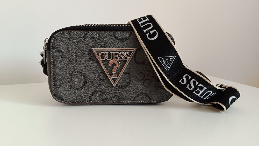 Сумка гес Guess сіра через плече