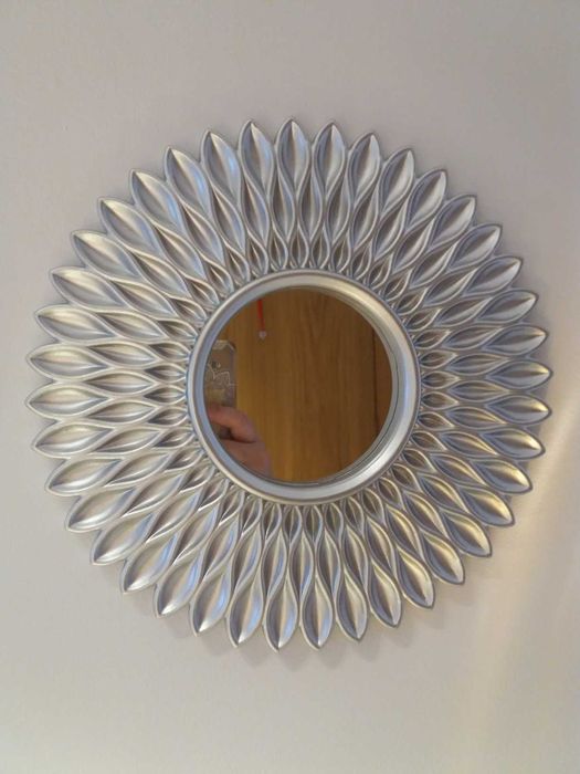 Dekoracja zestaw 3 luster w ramkach do domu na ścianę