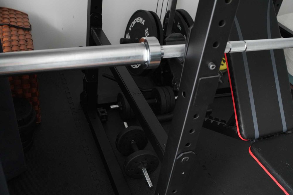 Power Rack 900 - Decathlon + plates/pesos olimpicos + barra