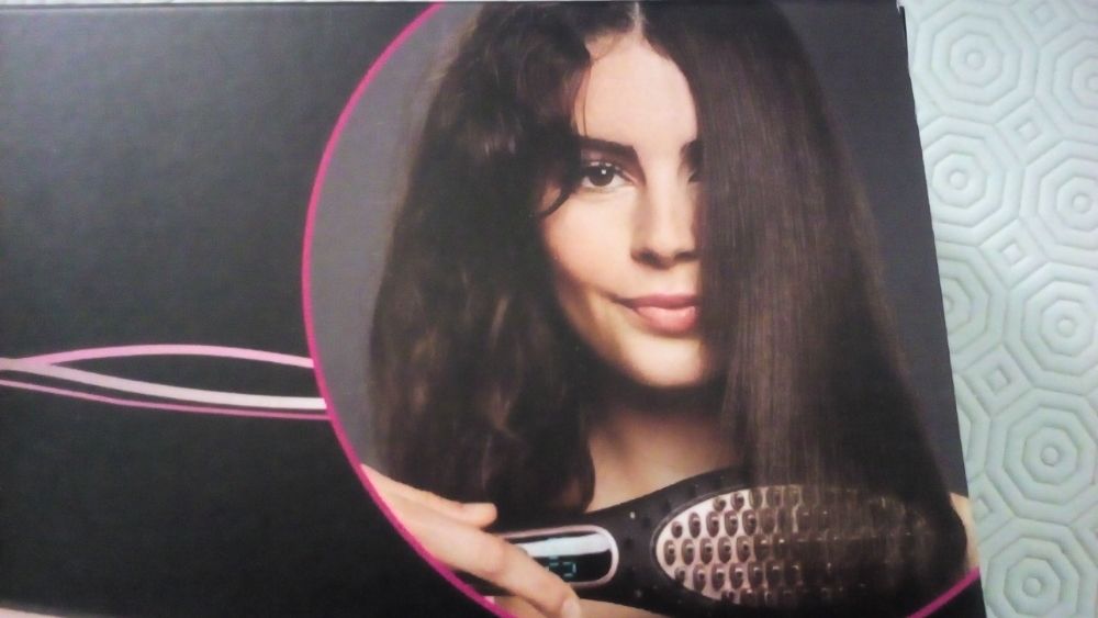 Potente escova alisadora - cabelo rebelde ou encaracolado