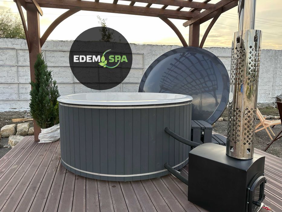 Купіль з пічкою на дровах.Карпатський чан.Офуро.Фурако