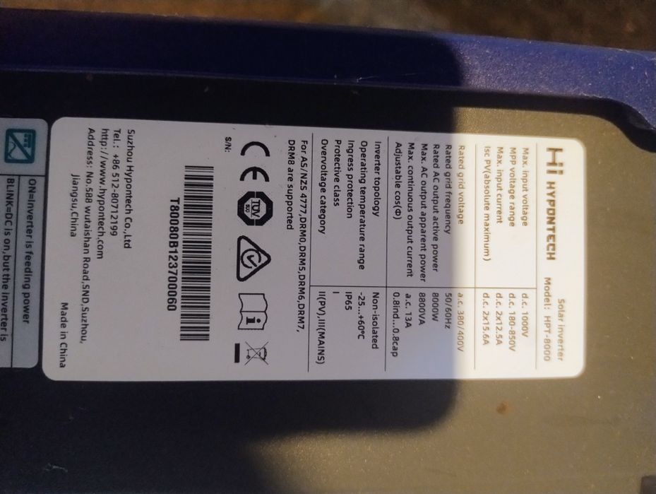 Falownik Hypontech HPT-8000 – 8 kW – SPRAWNY
